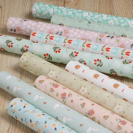Vintage Wrapping Papers Gift Wrapper 75cm x 49cm Flower Background Paper Scrapbooking Material