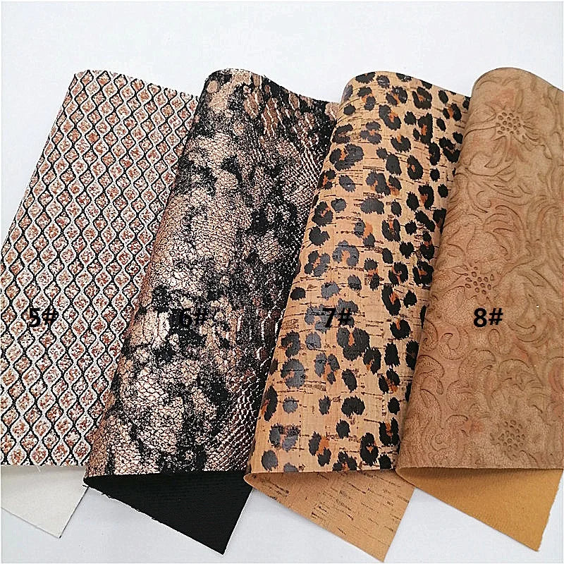 Rose Gold Chunky Glitter Leather, Daisy Printed Glitter Fabric, Metallic Snake Faux leather 21x29CM Twinkling Ming KM466