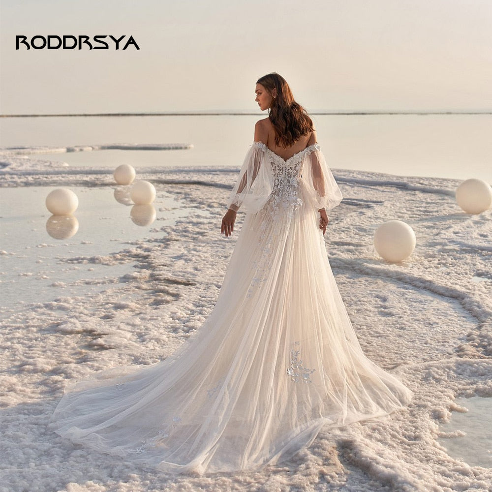 RODDRSYA Stunning Beach Wedding Dress 2022 For Women Off Shoulder