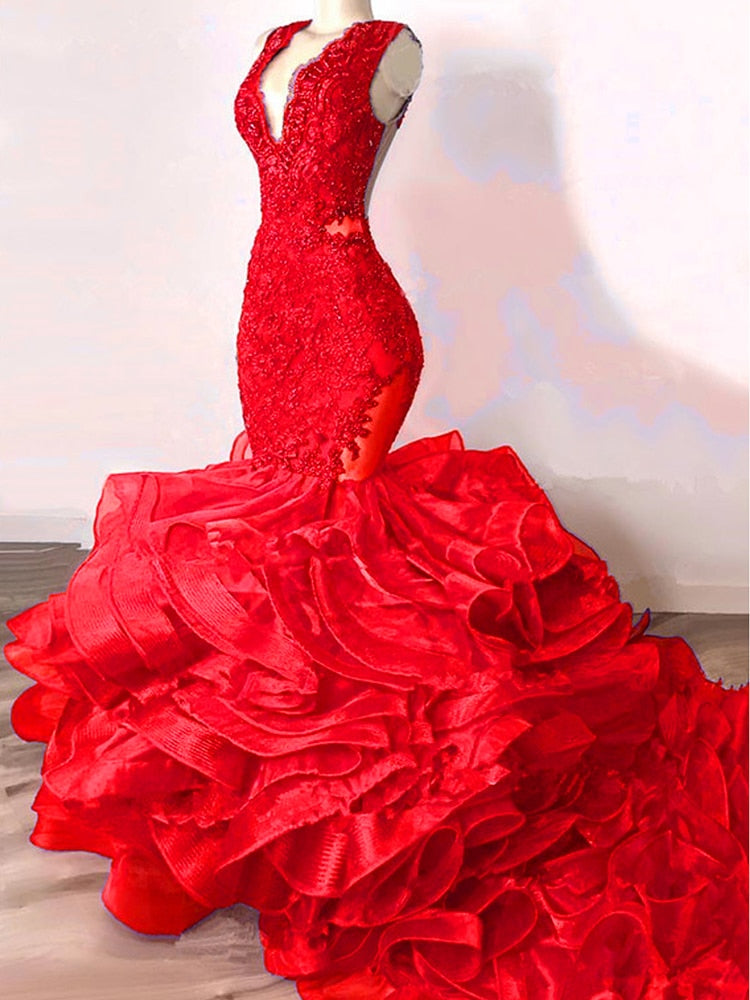 S0019H Plus Size Dress Gorgeous Royal Blue Mermaid Prom Dresses Party