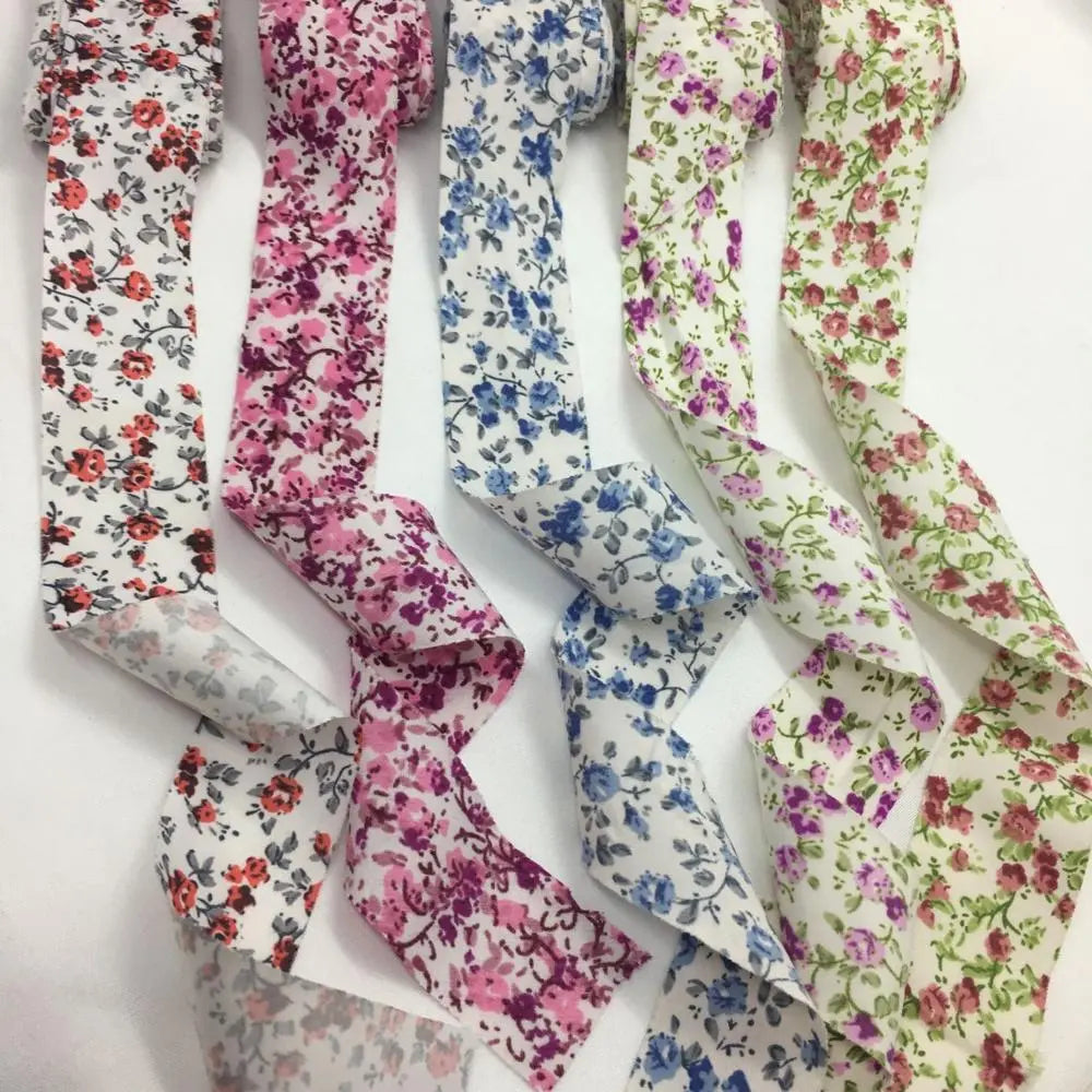 1.5cm-4cm 10Y Flowers Fabrics Ribbon for Handmade DIY Craft Sewing Bias Binding Bows Scrapbook Deco Gift Floral Packing