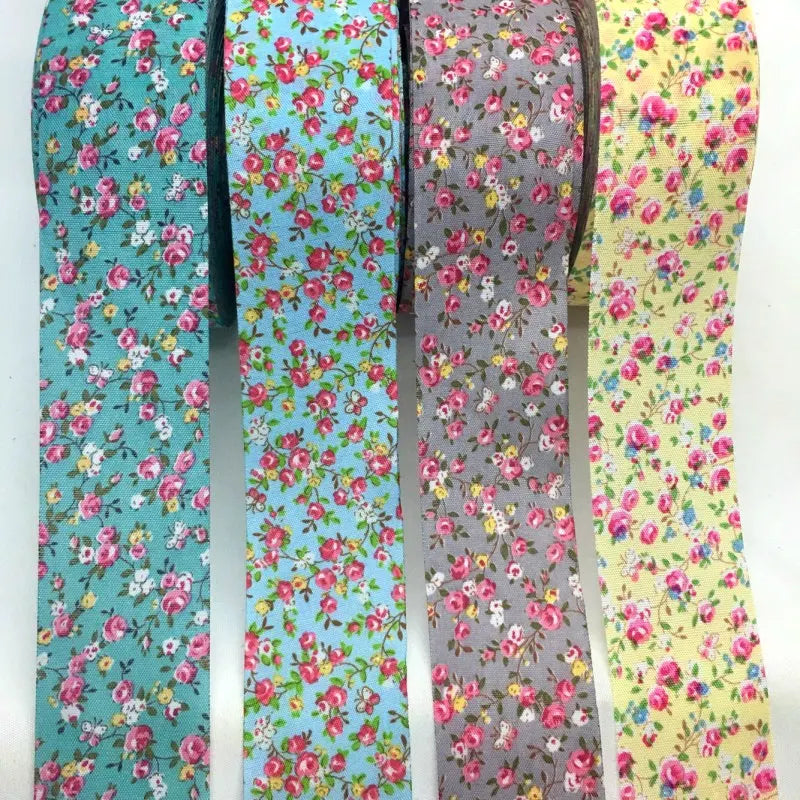 1.5cm-4cm 10Y Flowers Fabrics Ribbon for Handmade DIY Craft Sewing Bias Binding Bows Scrapbook Deco Gift Floral Packing