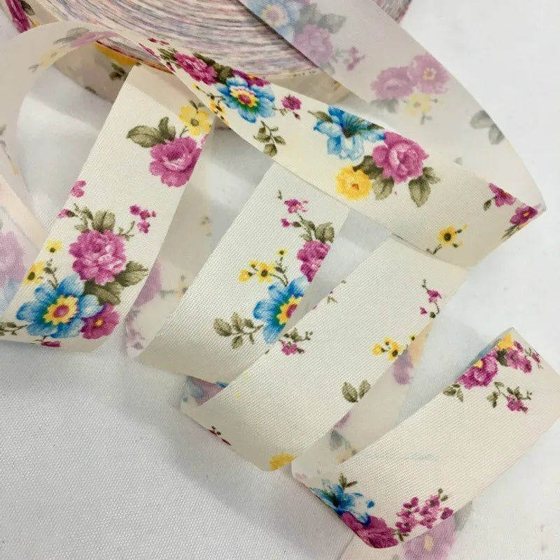 1.5cm-4cm 10Y Flowers Fabrics Ribbon for Handmade DIY Craft Sewing Bias Binding Bows Scrapbook Deco Gift Floral Packing