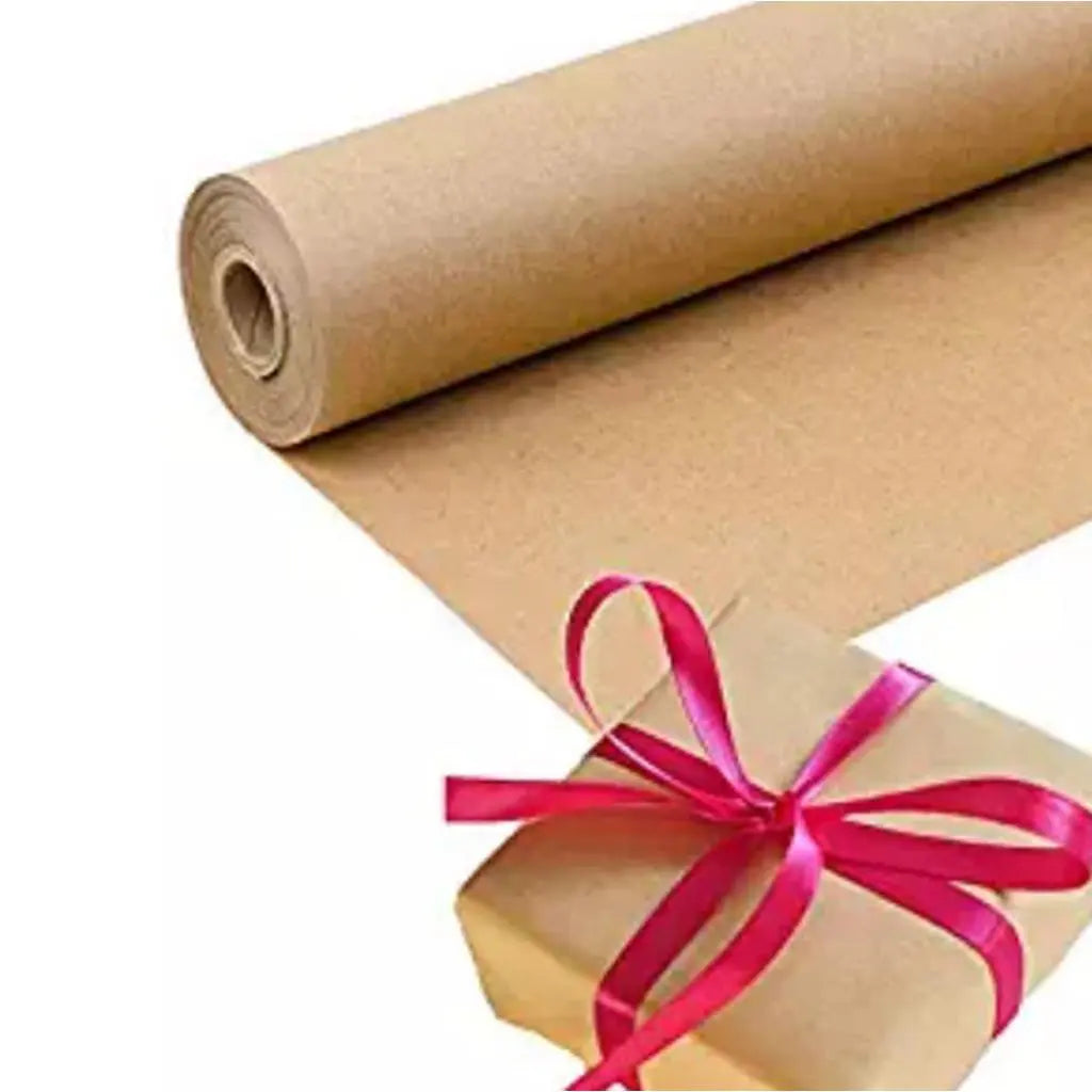 1 Roll 30M Brown Kraft Wrapping Paper Parcel Packing Paper for DIY Wedding Birthday Party Christmas Gift Packing