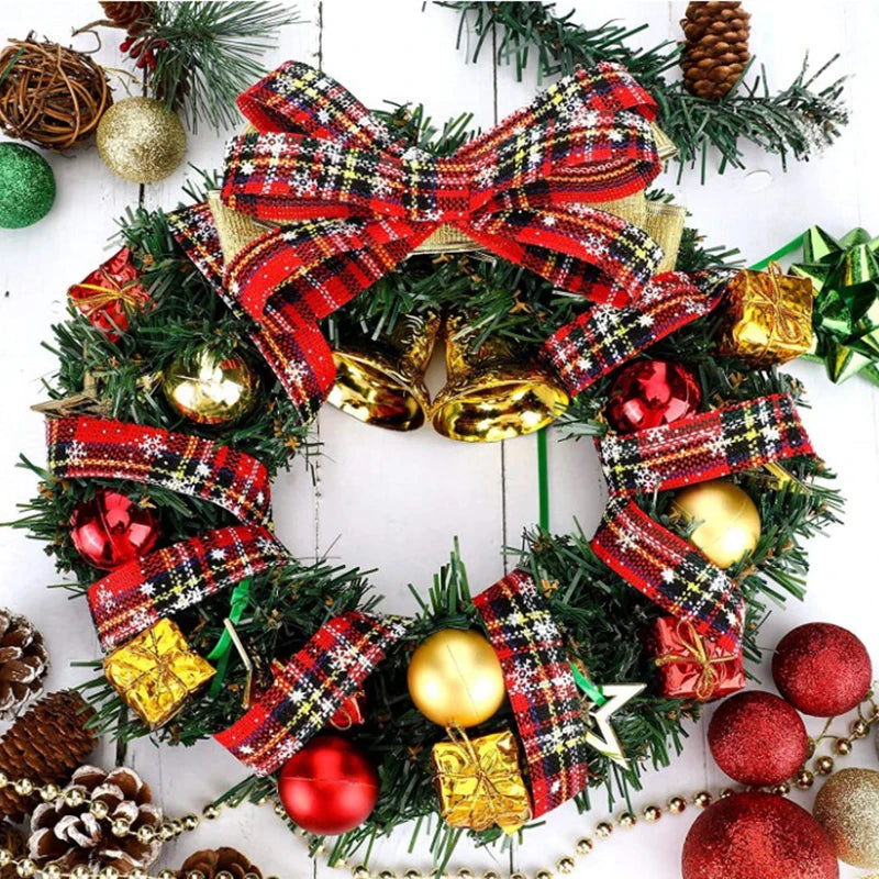 1yard 10mm/25mm/38mm Christmas Plaid Snowflake Burlap Ribbon for Christmas Tree Gift Box Bouquet Packing Home Craft Decoration