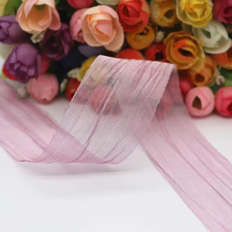 Lucia Crafts 25mm Solid Color Organza Ribbon Handmade Hair Bow Sewing Accessories 2yards/5yards P0108