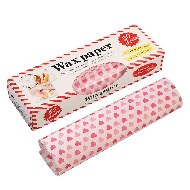 50Pcs/Lot Wax Paper Food Grade Grease Paper Food Wrappers Wrapping Paper For Bread Candy Cake Burger Fries Oilpaper Baking Tools