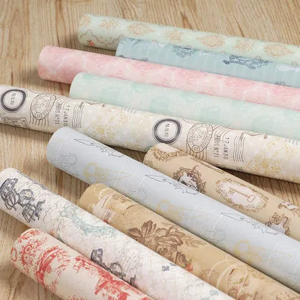 Vintage Wrapping Papers Gift Wrapper 75cm x 49cm Flower Background Paper Scrapbooking Material