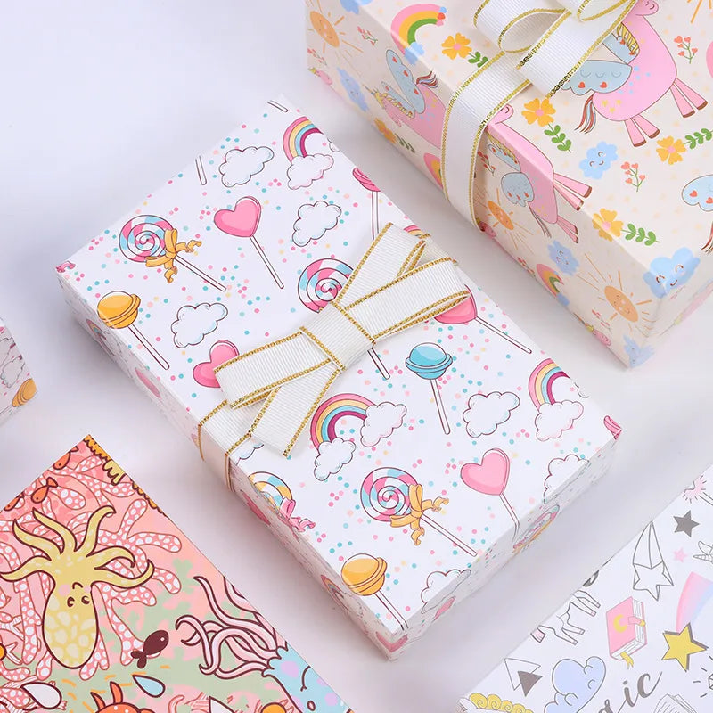 Rainbow & Unicor Wrapping Paper Valentine Wedding Decoration Gift Wrap Artware Packing Paper Vellum Paper Origami Paper 50*70cm