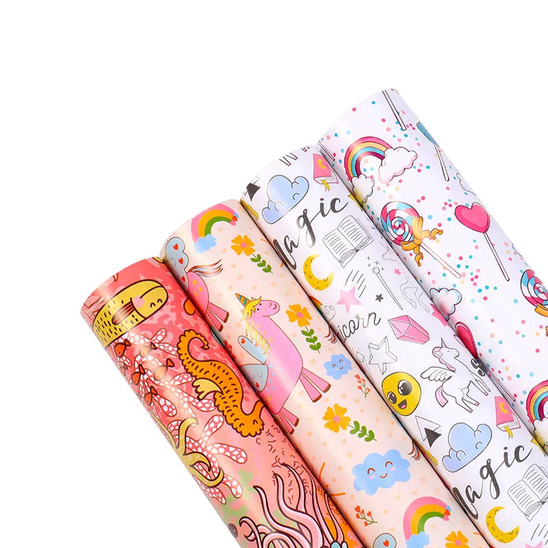 Rainbow & Unicor Wrapping Paper Valentine Wedding Decoration Gift Wrap Artware Packing Paper Vellum Paper Origami Paper 50*70cm