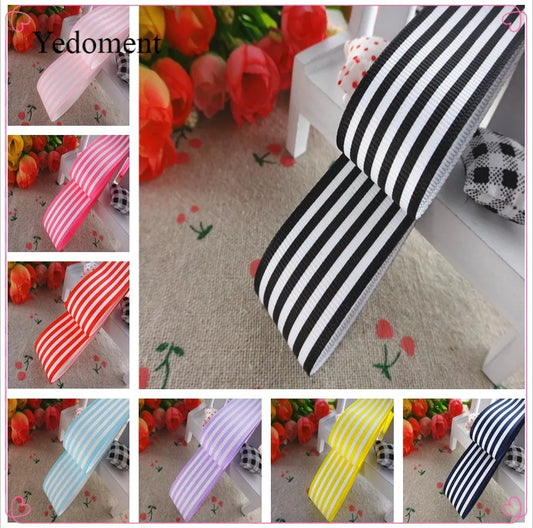 10 yards 1'' 25mm stripe printed grosgrain ribbons cartoon ribbon handmade hair bows YM16100785