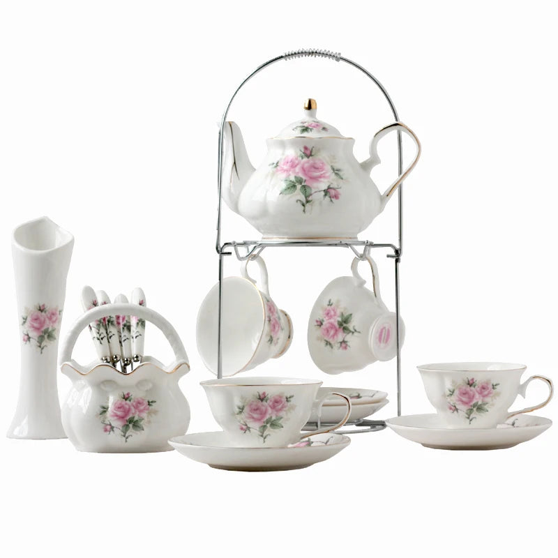 Luxurious coffee cup teapot set Afternoon tea of British style tea sets bone china Elegant Teaware tea party Teatime Afternoon