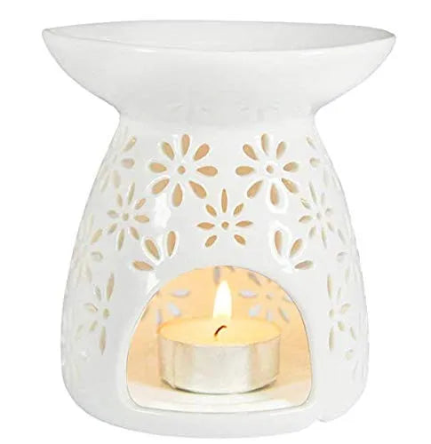 Ceramic Tea Light Holder Aromatherapy Essential Oil Burner Aroma Lamp Diffuser Candle Holder Home Decor White incense burner