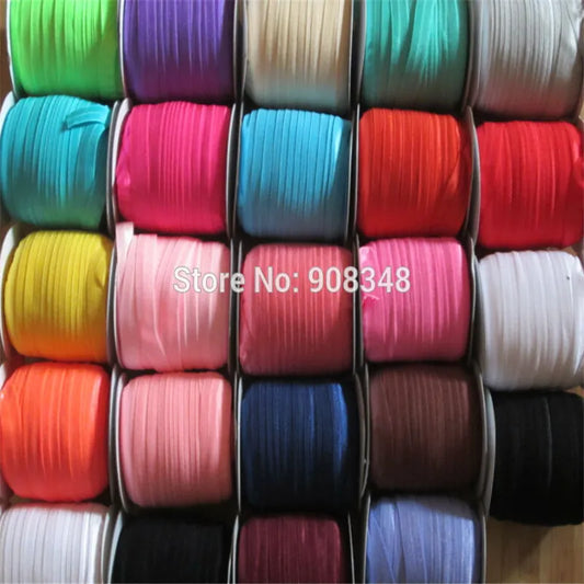 Part 1 Colors: 5/8" 15mm Stretchy Fold Over Elastic Ribbon  FOE ribbon girl Wristband Hair Ties Headband Hairband F015