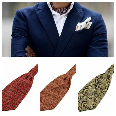 SHENNAIWEI 2017 New Paisley Ascot Cravat Tie Cravat Men Paisley Tie Jacquard Self Tie Wedding Gravata