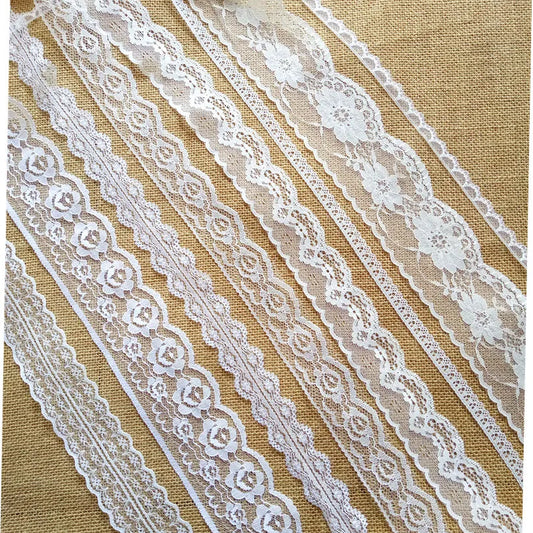 10 Yards Embroidered Net White Black Lace Trim Ribbon Fabric Garment Headband Wedding Party Decoration Gift DIY Accessories