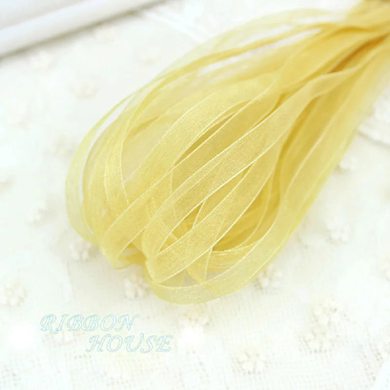 (40 meters/lot) 1/4''(6mm) Organza Ribbon wholesale gift wrapping Christmas ribbons