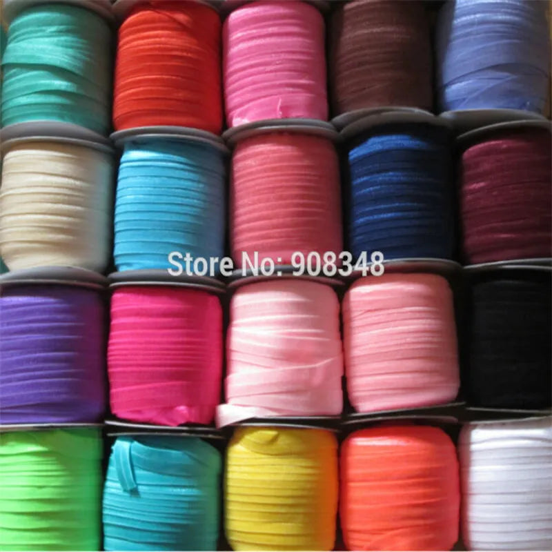 Part 1 Colors: 5/8" 15mm Stretchy Fold Over Elastic Ribbon  FOE ribbon girl Wristband Hair Ties Headband Hairband F015