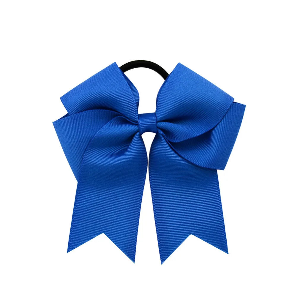 2018 Girls Cheerleading Bow Elastic Hair Bands child Ribbon Rope Ponytail Holder Kids Fabric School Girls Hair Accessories