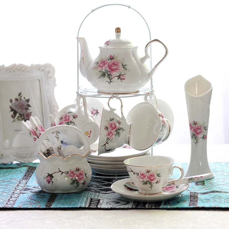 Luxurious coffee cup teapot set Afternoon tea of British style tea sets bone china Elegant Teaware tea party Teatime Afternoon