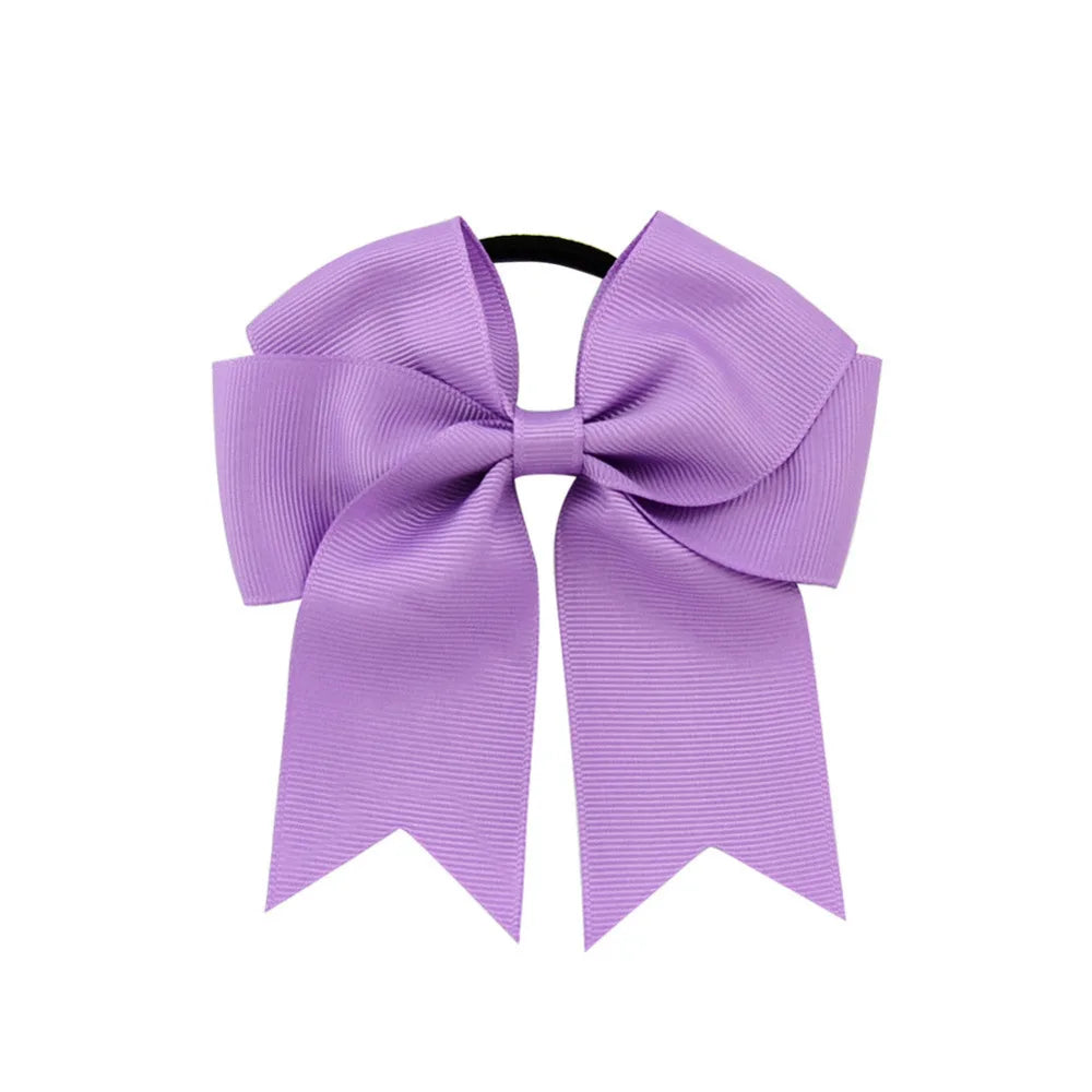 2018 Girls Cheerleading Bow Elastic Hair Bands child Ribbon Rope Ponytail Holder Kids Fabric School Girls Hair Accessories