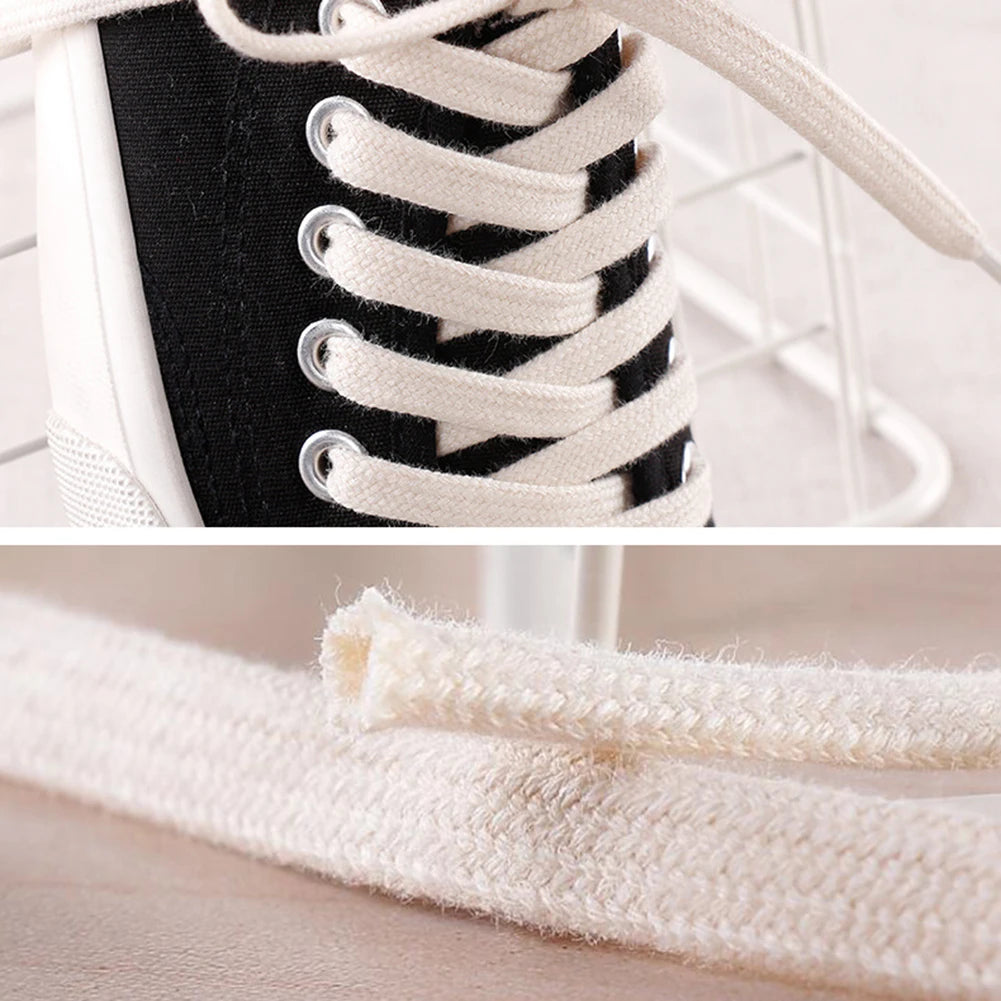 1 Pair Cotton Flat Shoes Laces Canvas Available Length Double Layer Shoelaces 100CM / 120CM / 140CM / 160CM sports casual laces