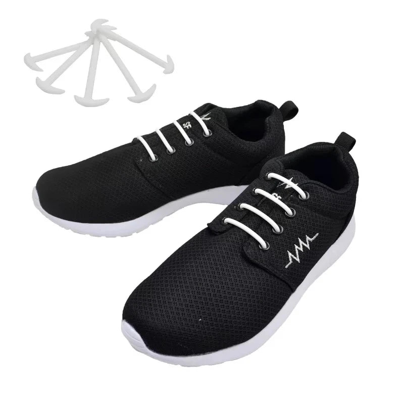 12 Pcs No Tie Shoelaces Elastic Silicone shoe laces Fashion Leather shoes Simple Rubber Shoelace Leisure Fast Lazy laces 3 Color