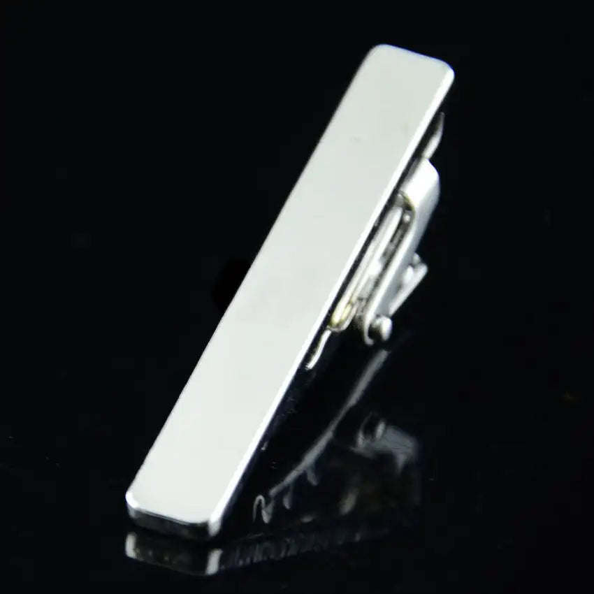 Fashion Metal Silver Plated Simple Necktie Tie Bar Clasp Clip Clamp Short Mini Pin Jewelry for Men