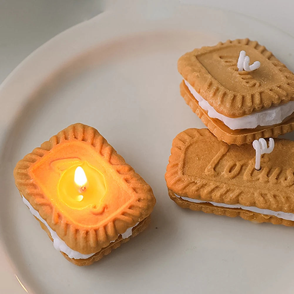 Sandwich Biscuit Scented Candle Simulation Modeling Candle Diy Plaster Baking Cake Mold Cake Decorating Home Decor