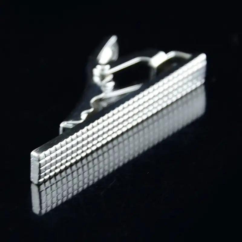 Fashion Metal Silver Plated Simple Necktie Tie Bar Clasp Clip Clamp Short Mini Pin Jewelry for Men