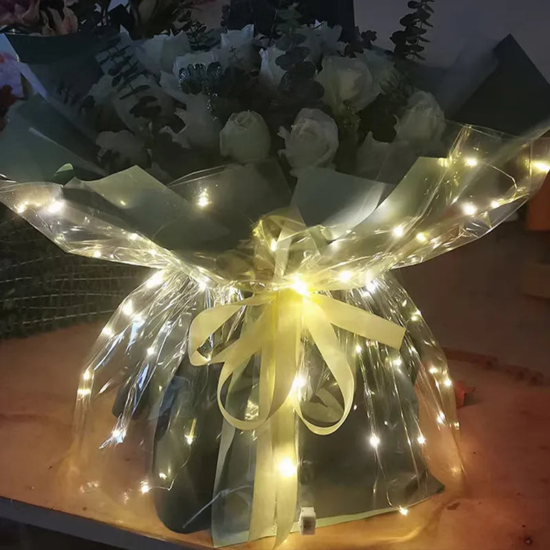 60x60cm Luminous Wrapping Paper Flower Bouquets Packaging Paper With Led Light Diy Flowers Decoration Florist Supplies 2023 New