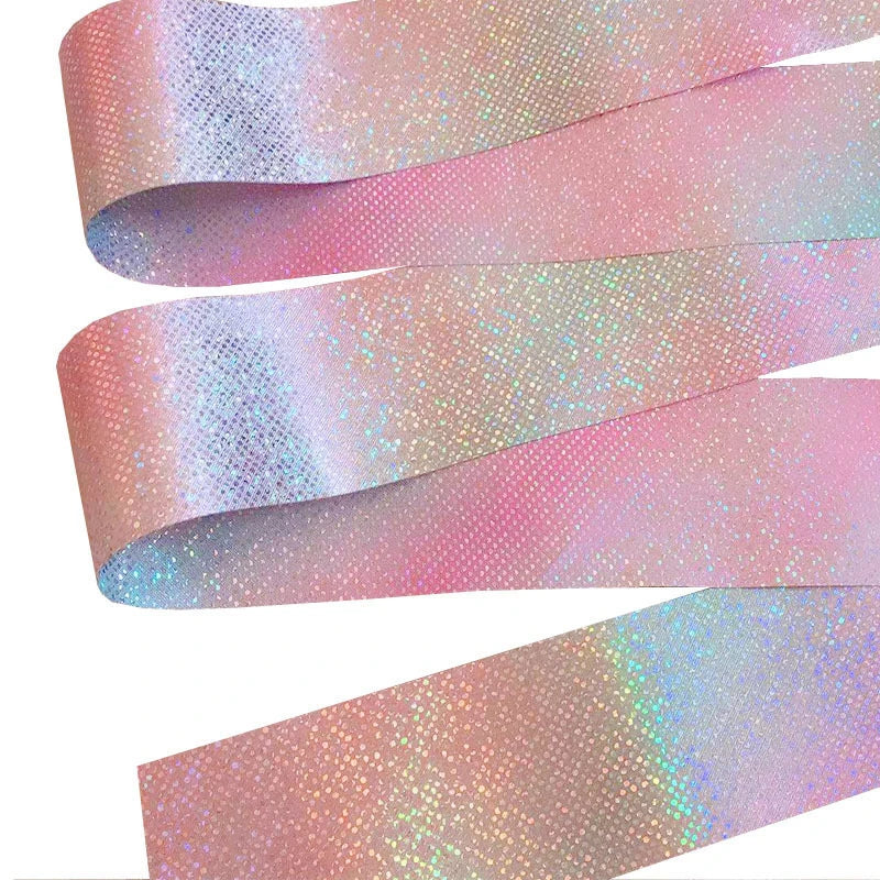 2/4m Ballet Dance Flashing Glitter Ribbon With Twirling Stick Rhythmic Gymnastics Ribbon Sport Performance Strip Stage Show Prop