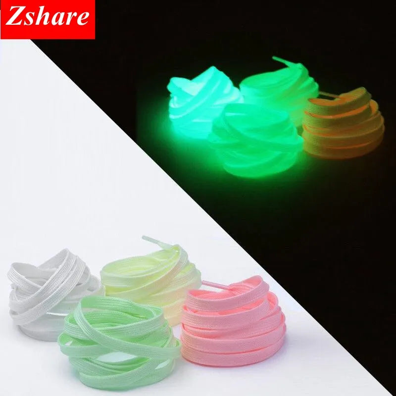 1 Pair Luminous Shoelaces Flat Sneaker ShoeLace Kids Adult Fluorescent Shoe laces 80/100/120/140CM YG-1