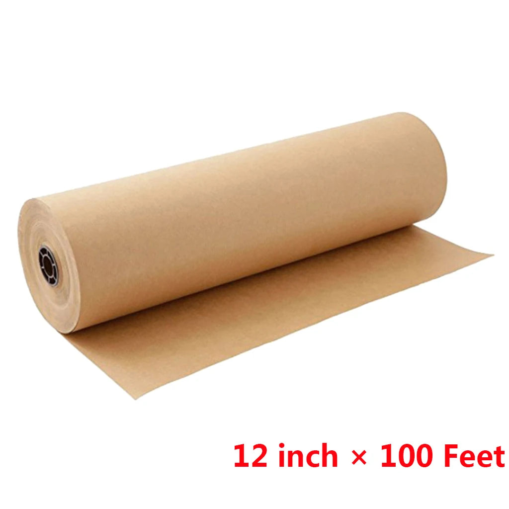 1 Roll 30M Brown Kraft Wrapping Paper Parcel Packing Paper for DIY Wedding Birthday Party Christmas Gift Packing