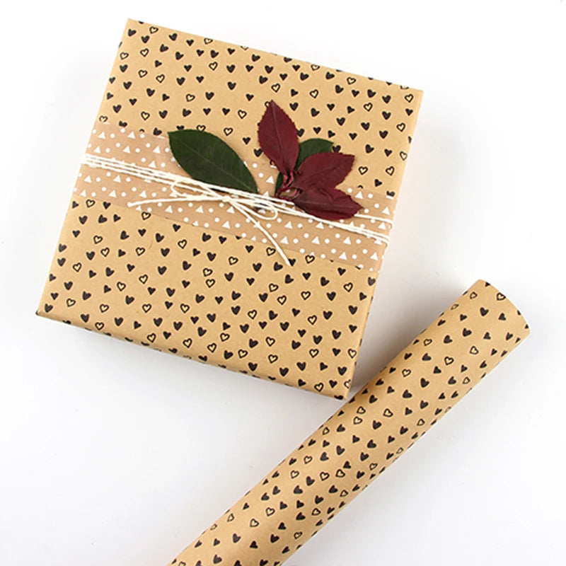 70x50CM Gift Wrapping Paper Yellow Kraft Paper Flower Packaging Paper DIY Holiday Gift Wrapping Paper Student Bag Book Cover