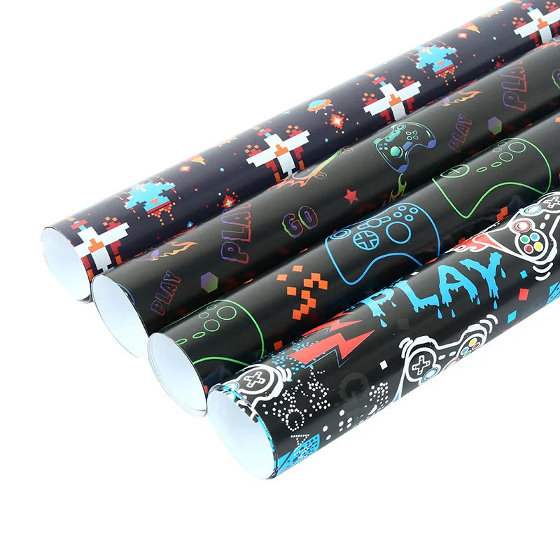 Cartoon Wrapping Paper Gaming Machine Boy Toys Birthday Party Gift Paper Handmade Gift Paper