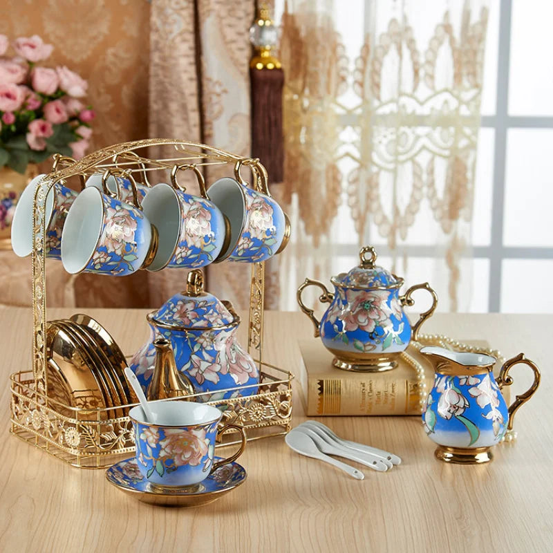 Luxury Bone China Coffee Cup 12 Arabic Classic Teaware Coffee Cup Beautiful Saucer Cappuccino Boite A Cafe Coffeeware XR1227