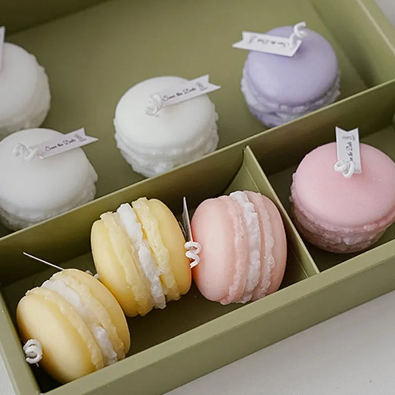 Scented Candle Macaron Shape Bright Color Household Decorative  Propose Party Multipurpose Aromatherapy Candles