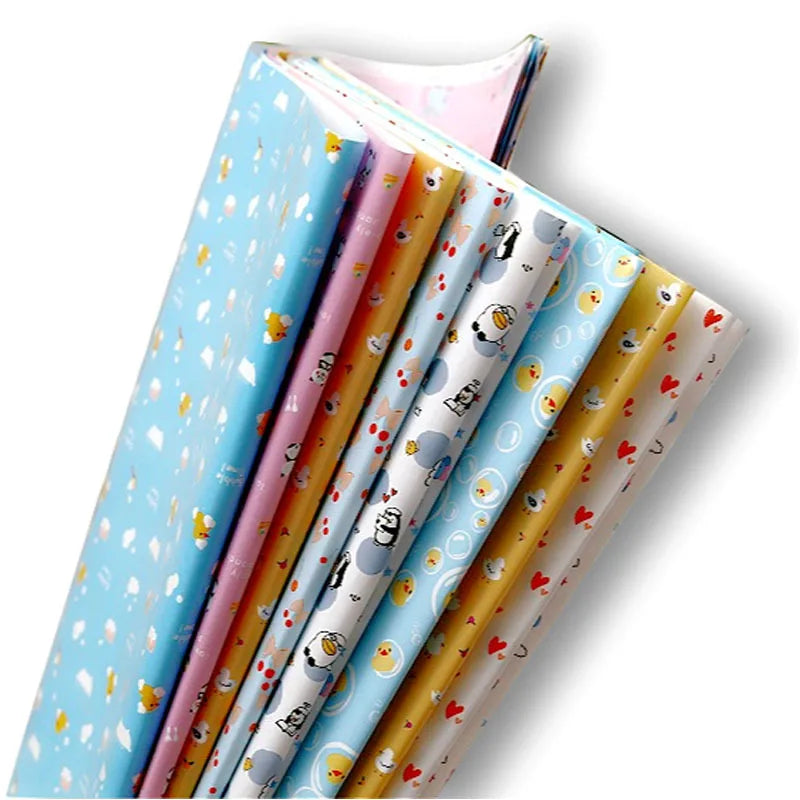 Gift Wrapping Paper Colorful Wedding cute Giraffe duck panda child Birthday Gift Box Scrapbooking Paper  50*70cm