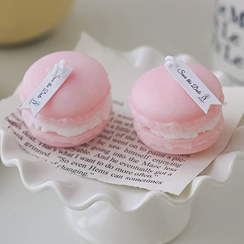 Scented Candle Macaron Shape Bright Color Household Decorative  Propose Party Multipurpose Aromatherapy Candles