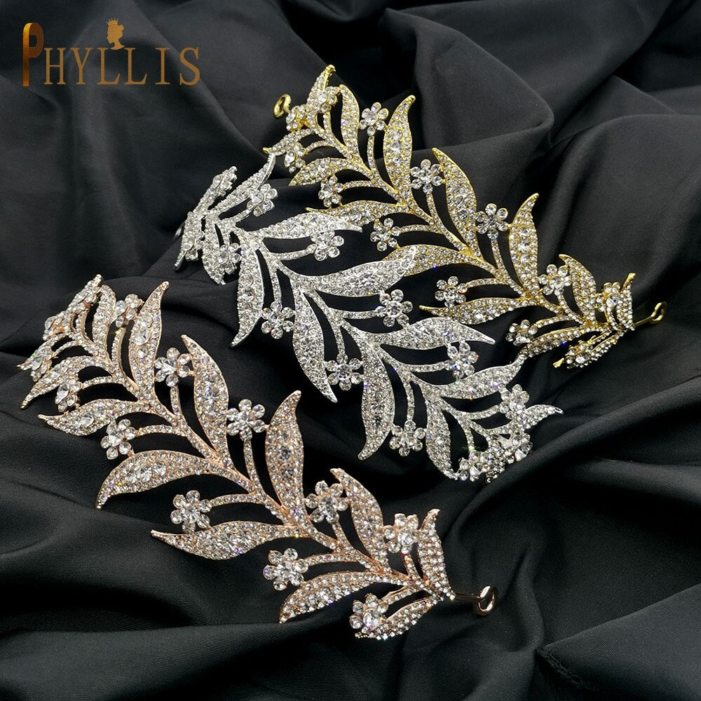 A25 Luxury Bridal Hair Accessories HeadPieces Alloy Leaf Hair Jewelry