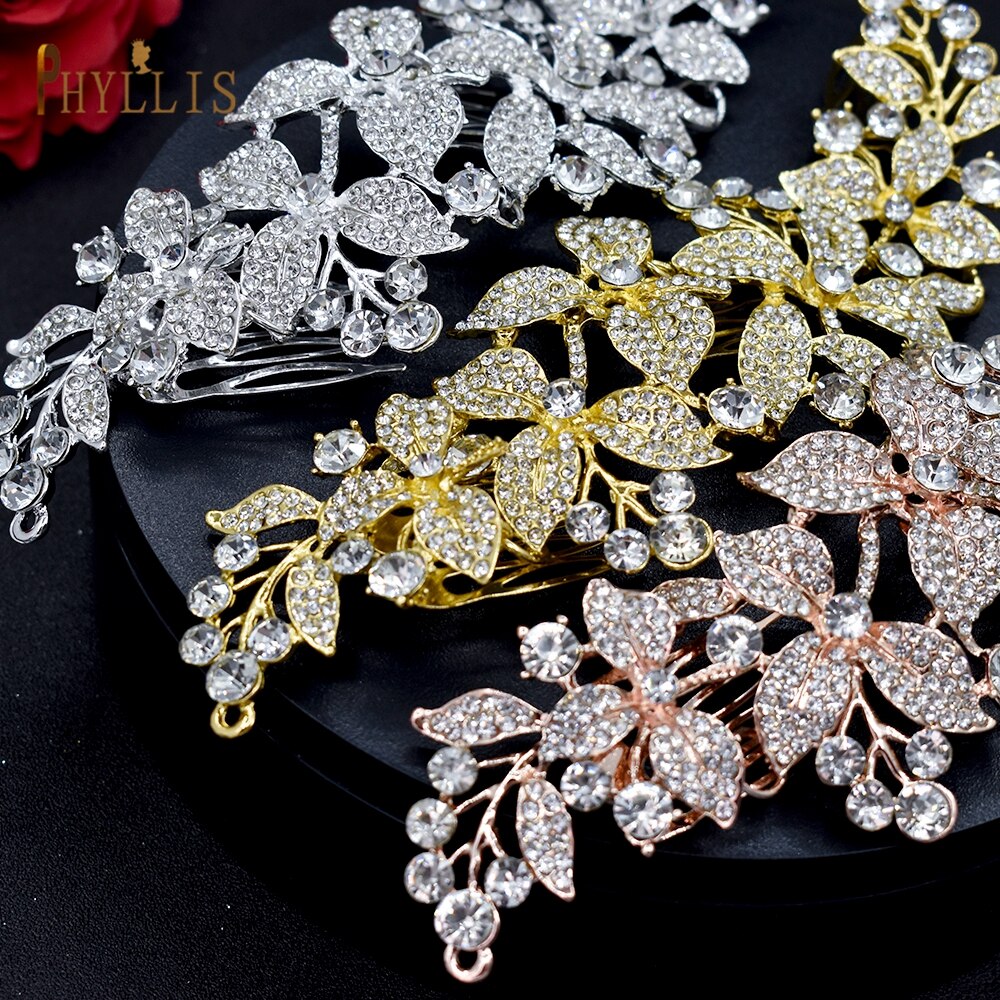 A25 Luxury Bridal Hair Accessories HeadPieces Alloy Leaf Hair Jewelry