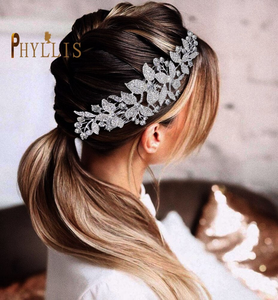 A25 Luxury Bridal Hair Accessories HeadPieces Alloy Leaf Hair Jewelry