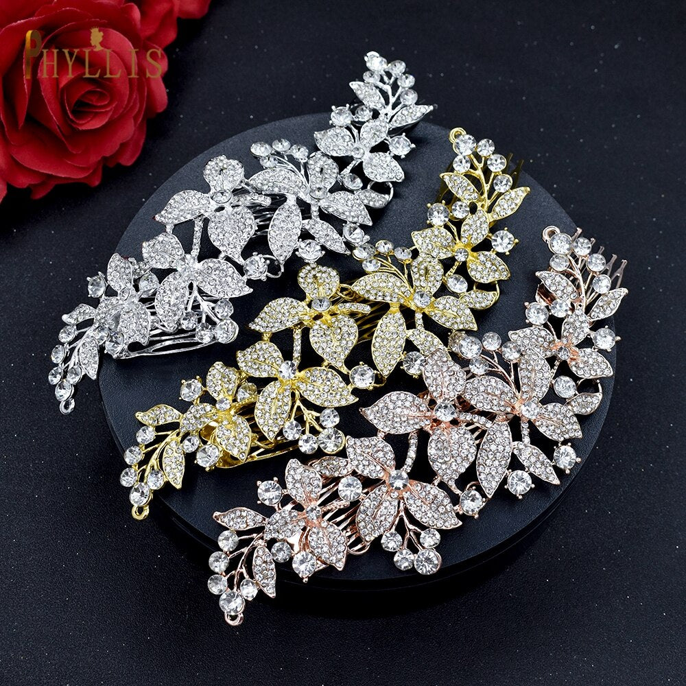 A25 Luxury Bridal Hair Accessories HeadPieces Alloy Leaf Hair Jewelry