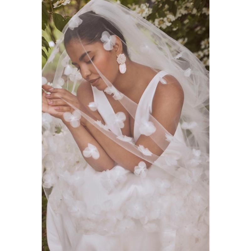 Bridal Veils 3d Handmade Floral Cathedral Veil For Petals Woman Drop