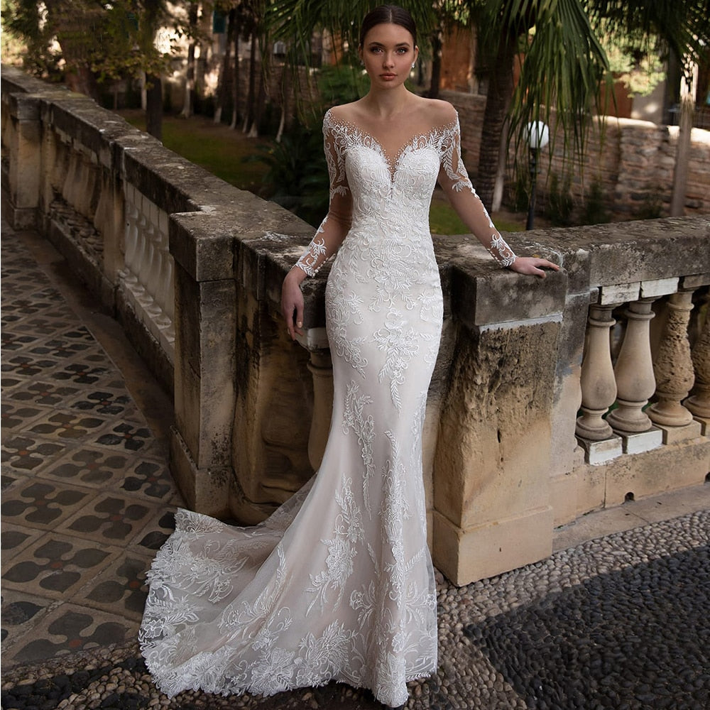 Detachable Train Wedding Dress | Weddings Events Decoration - V-neck