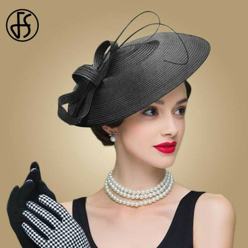 Fs Fascinators Black White Weddings Pillbox Hat For Women Straw Fedora