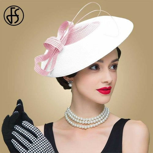 Fs Fascinators Black White Weddings Pillbox Hat For Women Straw Fedora