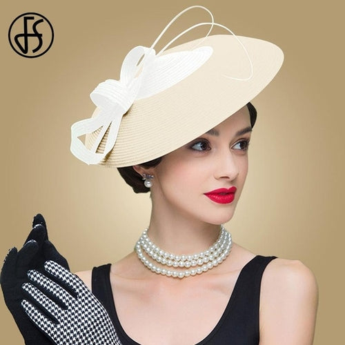 Fs Fascinators Black White Weddings Pillbox Hat For Women Straw Fedora