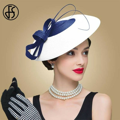 Fs Fascinators Black White Weddings Pillbox Hat For Women Straw Fedora